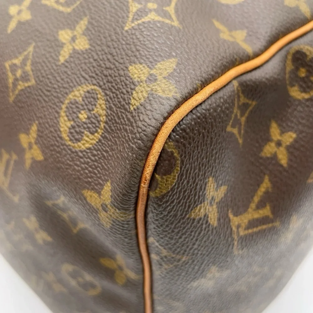 Auth Louis Vuitton Monogram Keepall 60 Boston Bag W/PadLock/Tag